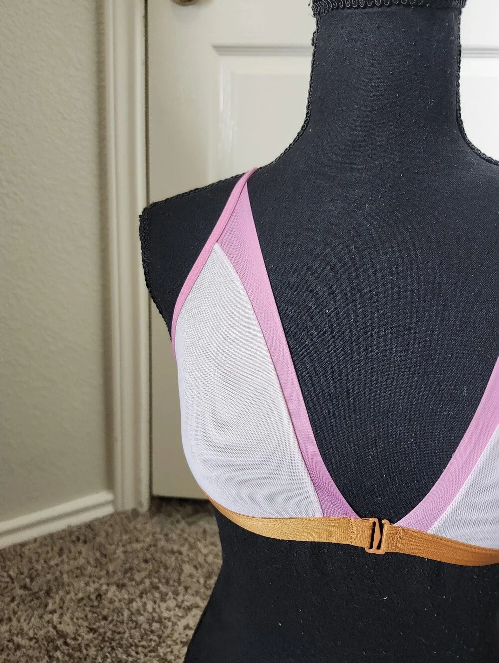aerie Pink, White & Gold Triangle Bralette